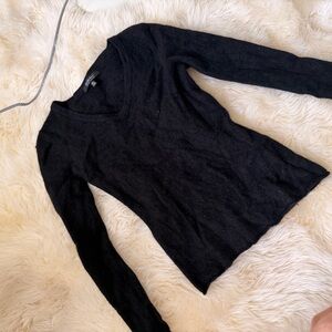 Cashmere Classic Black Long Sleeve Top